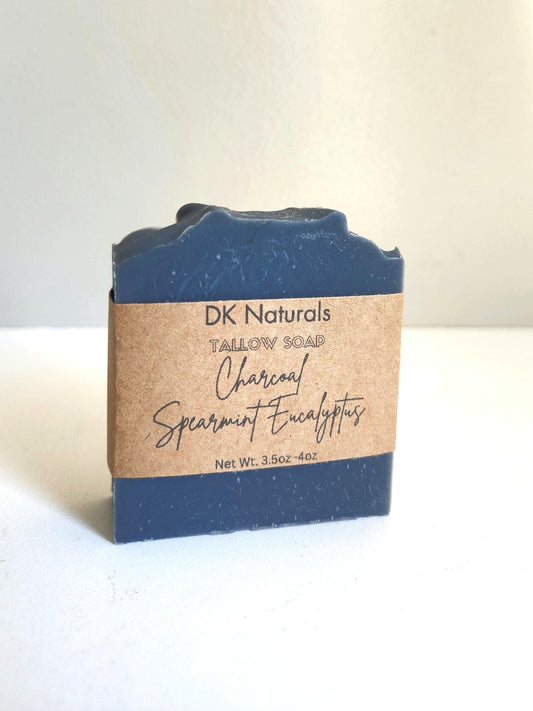 Charcoal Spearmint Eucalyptus Tallow Bar Soap