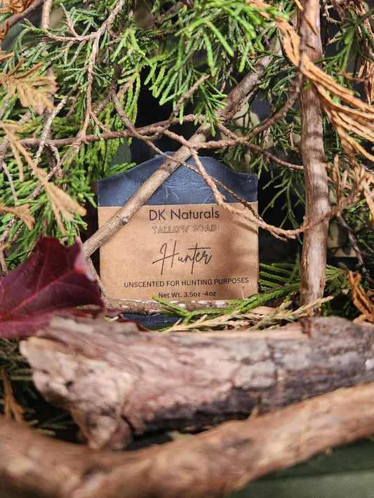 Unscented Charcoal Tallow Soap- Hunter friendly