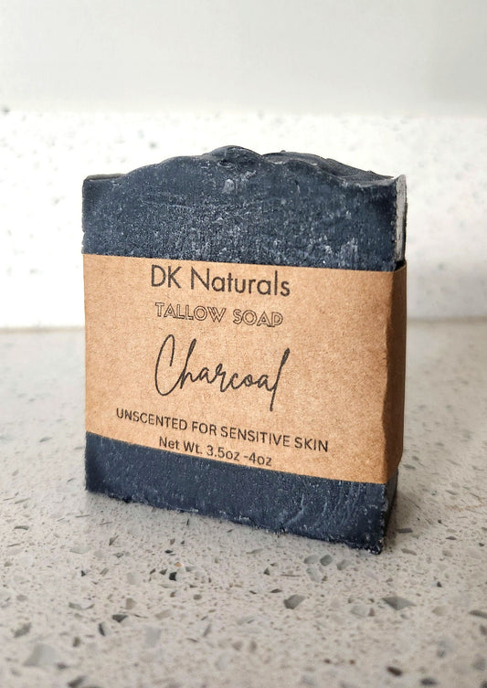 Unscented Charcoal Tallow Soap
