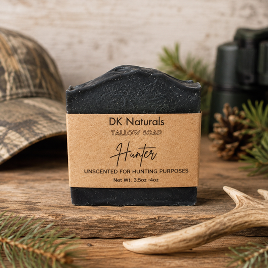Unscented Charcoal Tallow Soap- Hunter friendly