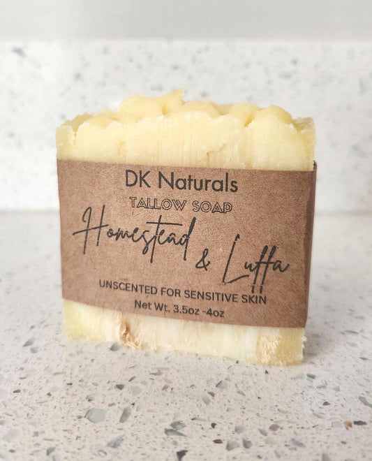 UNSCENTED WITH LUFFA Tallow Bar Soap