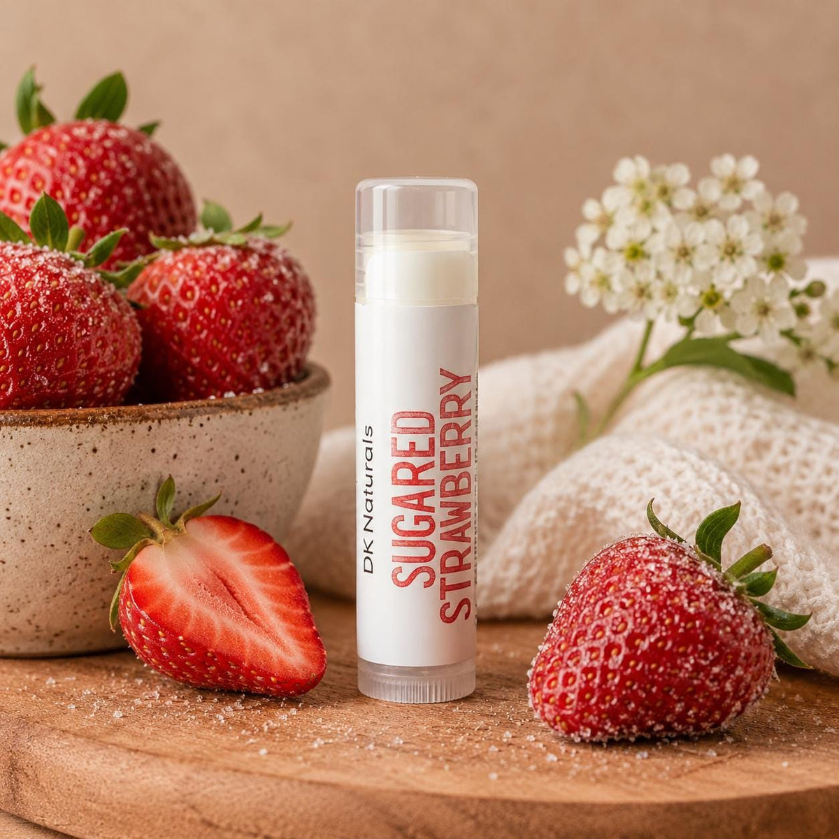 Sugared Strawberry Tallow Lip Balm – Sweet, Fruity & Grass-Fed